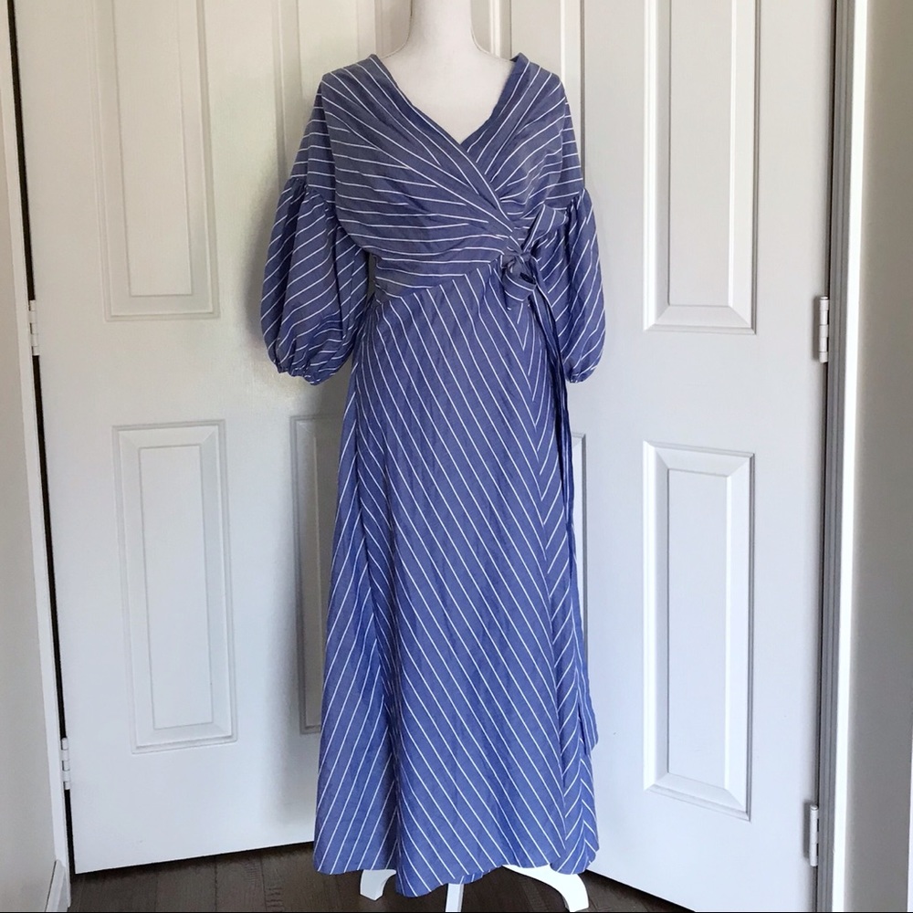 COPY - HOUSE OF LANCRY of London blue wrap dress small